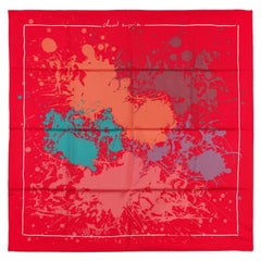 Auth. Hermes Foulard Cheval Surprise - White Red - NWCTS NEW Rare !