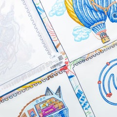 Auth. HErmes Scarf Chevaloscope – Blanc Bleu Multicolore – NEw Store Tag