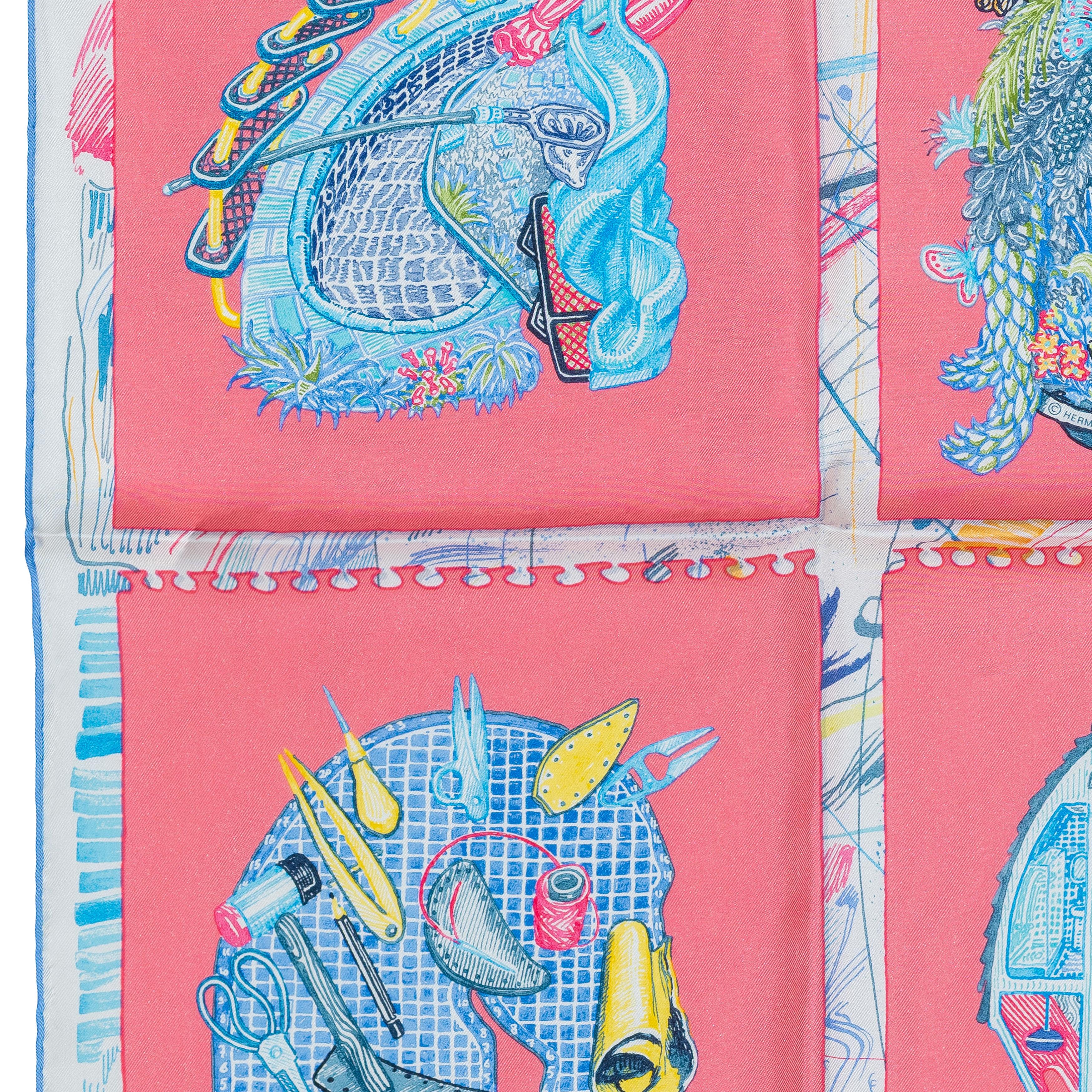 Auth. Hermès Scarf Chevaloscope - Rose Bleu New Store Tag 1