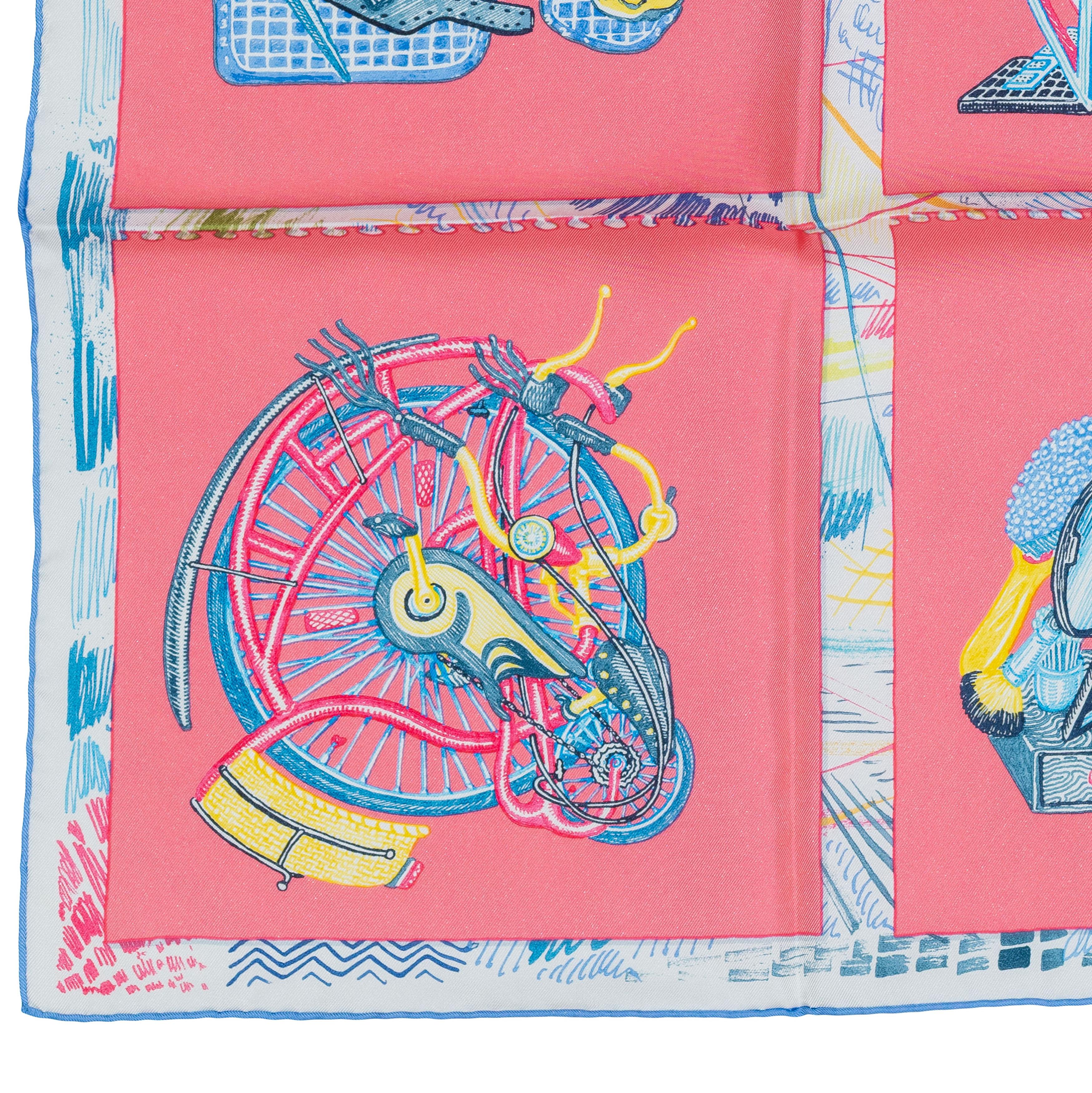 Auth. Hermès Scarf Chevaloscope - Rose Bleu New Store Tag 4