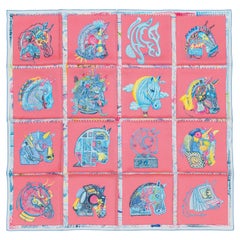 Autor. Hermès Schal Chevaloscope - Rose Bleu New Store Tag