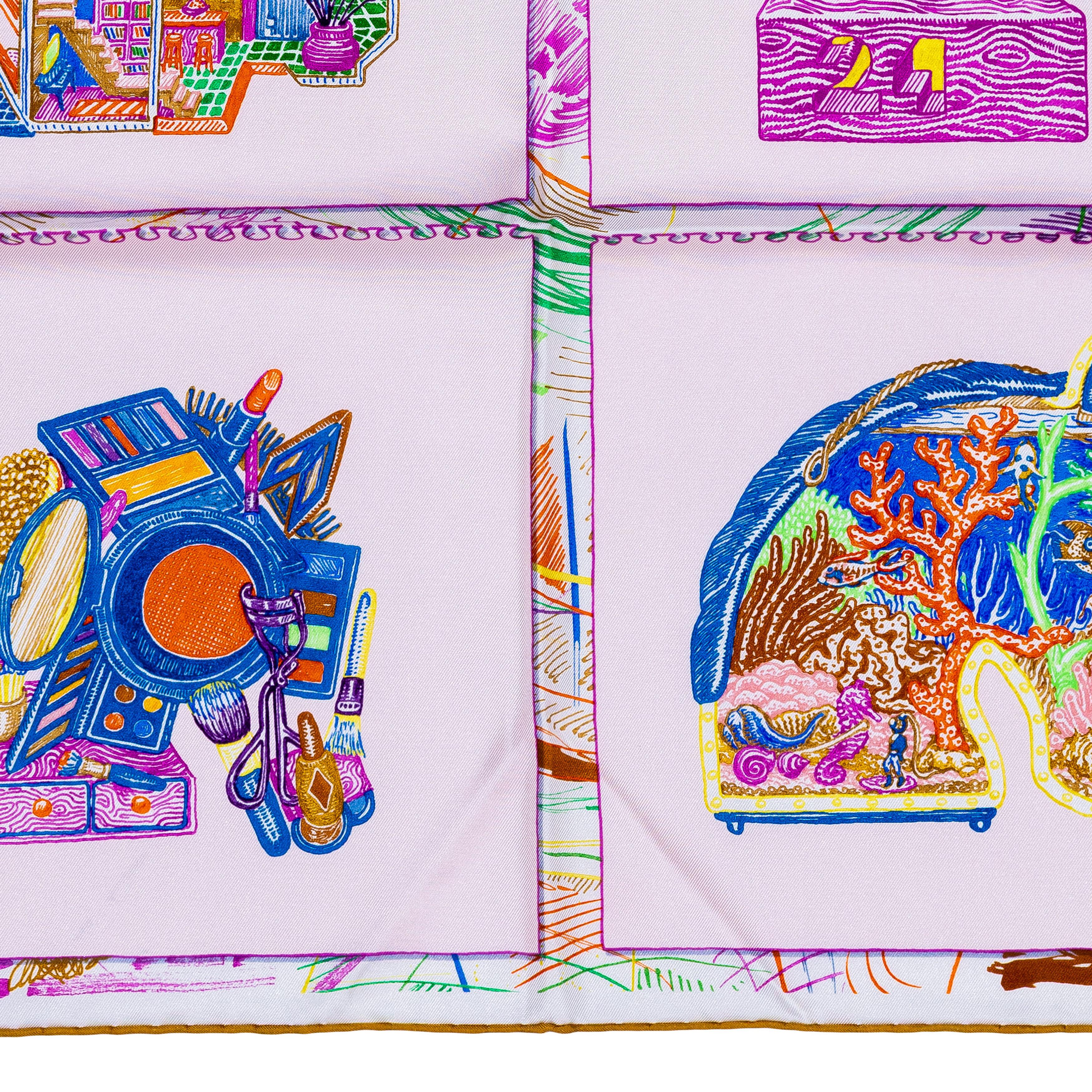 Auth. Hermès Scarf Chevaloscope - Rose Nacré Ver New Store Tag 5