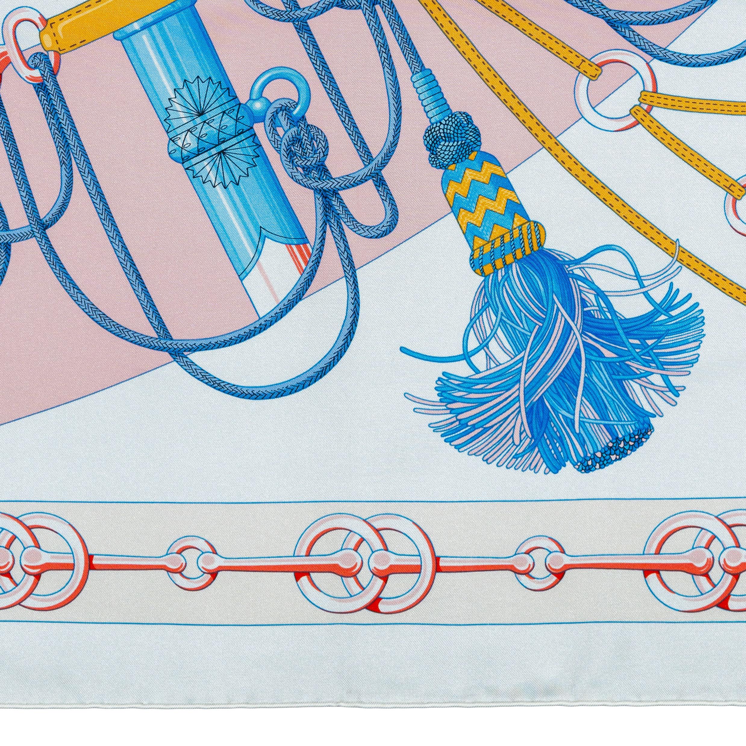 Auth. Hermès Scarf  Cliquetis - Blanc Rose poudre - New Store Tag For Sale 8