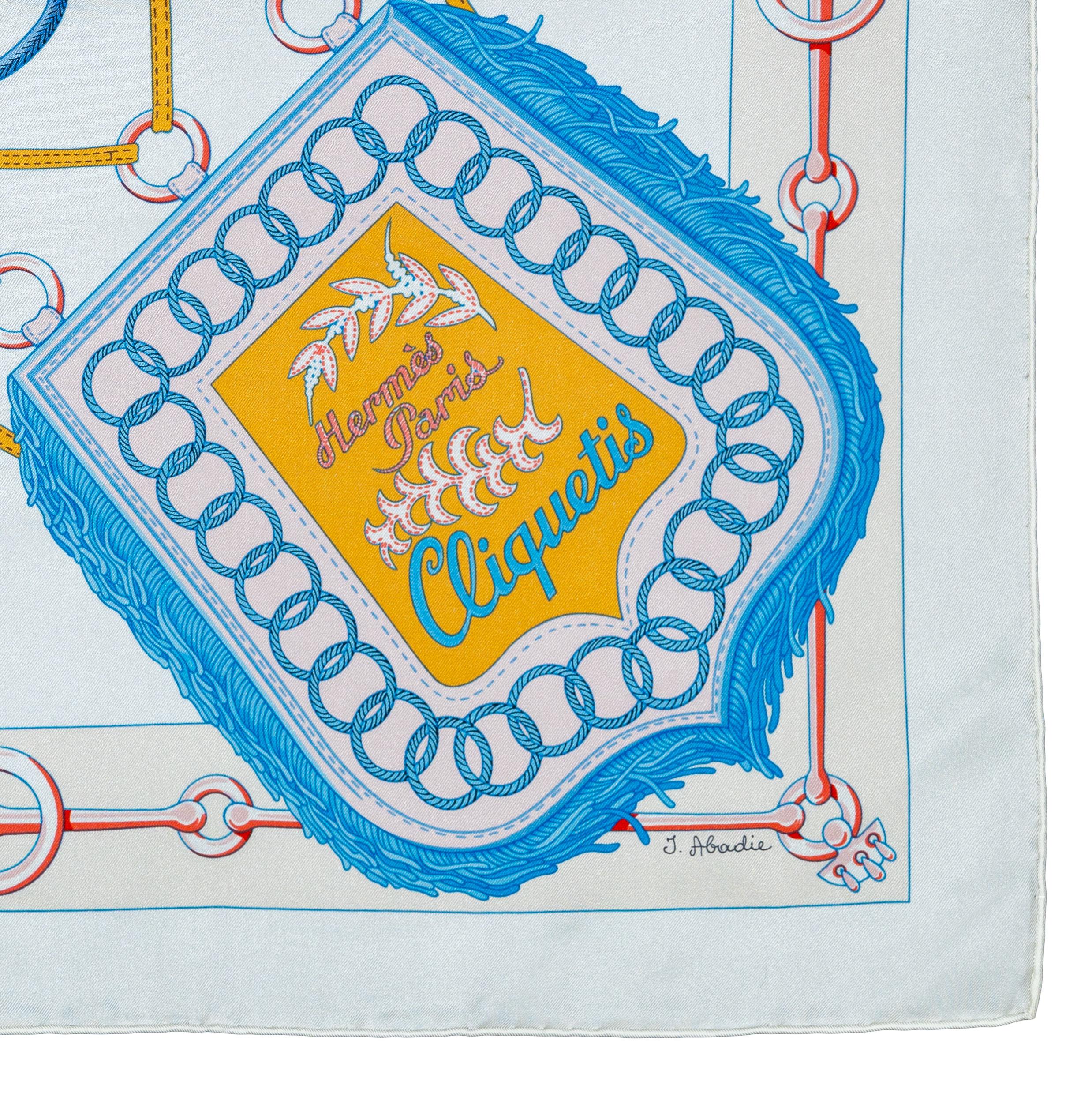 Auth. Hermès Scarf  Cliquetis - Blanc Rose poudre - New Store Tag For Sale 9