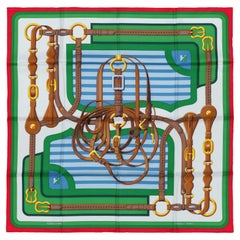Auth. Hermès Scarf Coaching - Rouge Vert Blanc New Store Tag
