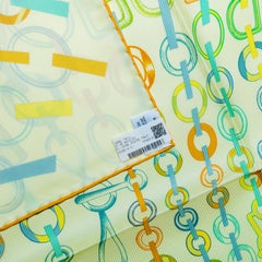 Auth. Hermès Scarf Do Re Boucles - Jaune Soufre Pale New Store Tag
