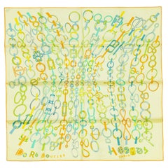 Auth. Hermès Scarf Do Re Boucles - Jaune Soufre Pale New Store Tag