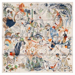 Auth. Echarpe Hermes - Emile Et Une Nuit - Argent Orange Vert - New Store Tag