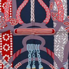 Auth. Hermès Scarf Fantaisie D Etriers - Noire Miel Bleu New Store Tag