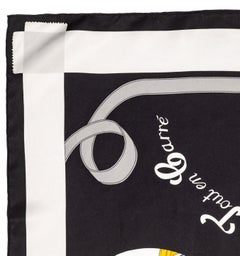 Auth. Hermes Scarf Tout En Carré - Noir Ivoire - EXC. Condition - Care Tag