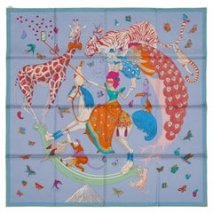 Aut. Hermès Bufanda Hermès Story Verde Azul Rosa Glaciar Nueva Etiqueta de la Tienda