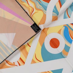 Auth. Hermès Scarf Le Rêve de Julia - Beige Rose Blue Care Tag