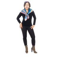 Auth. Hermès Scarf Lettres Équestres - Bleu Azur Vert Rose New Store Tag