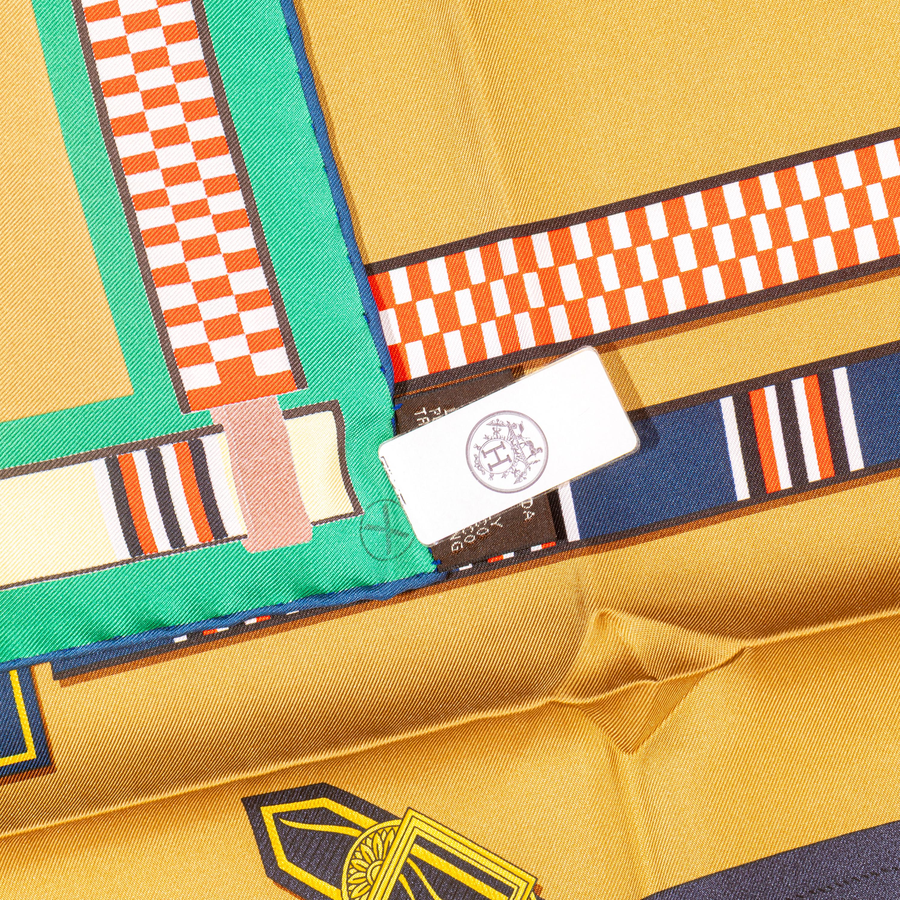 Aut. Hermès Bufanda Lettres Équestres - Tabac Vert Rouge Nueva Etiqueta de la Tienda en venta 12