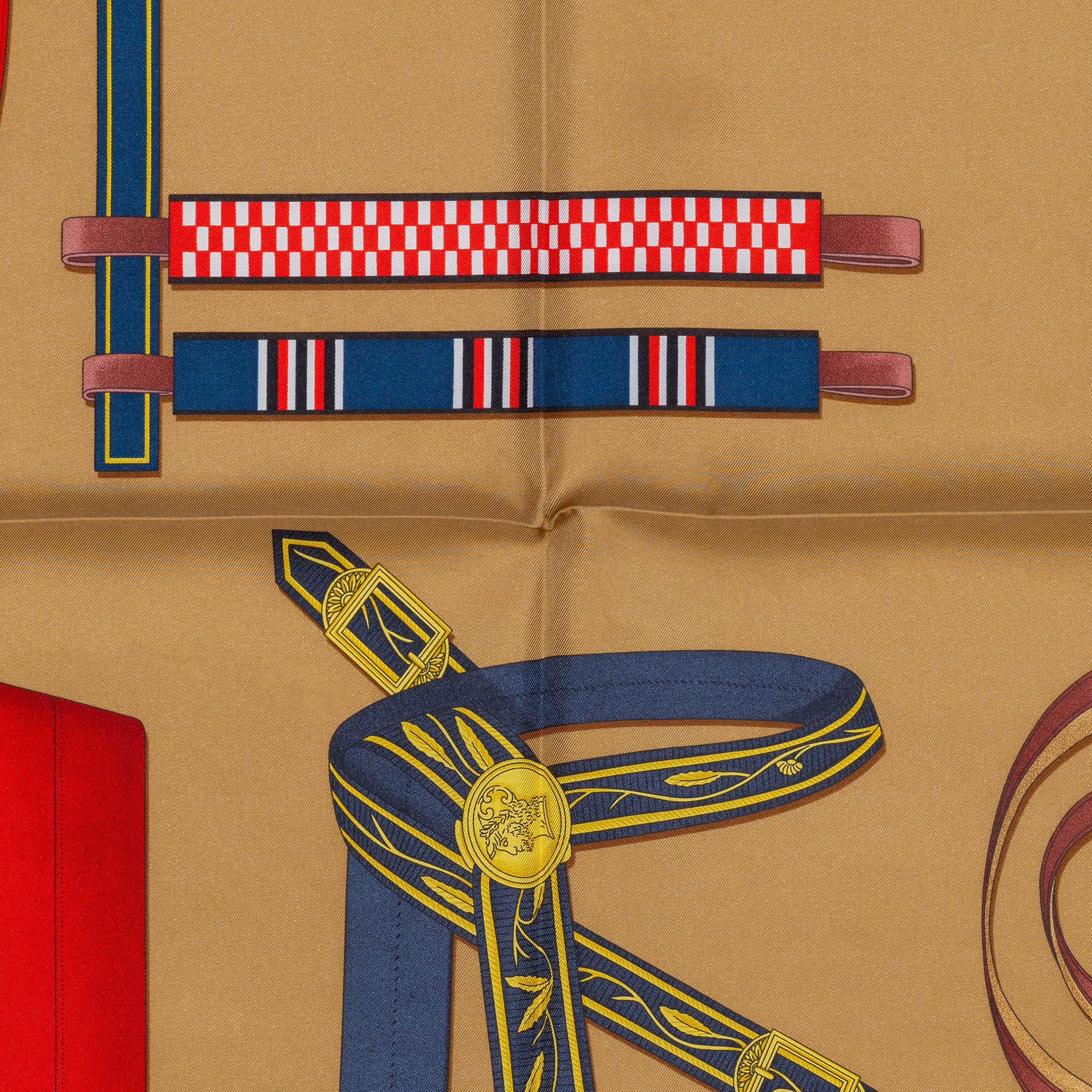 Aut. Hermès Bufanda Lettres Équestres - Tabac Vert Rouge Nueva Etiqueta de la Tienda en venta 4