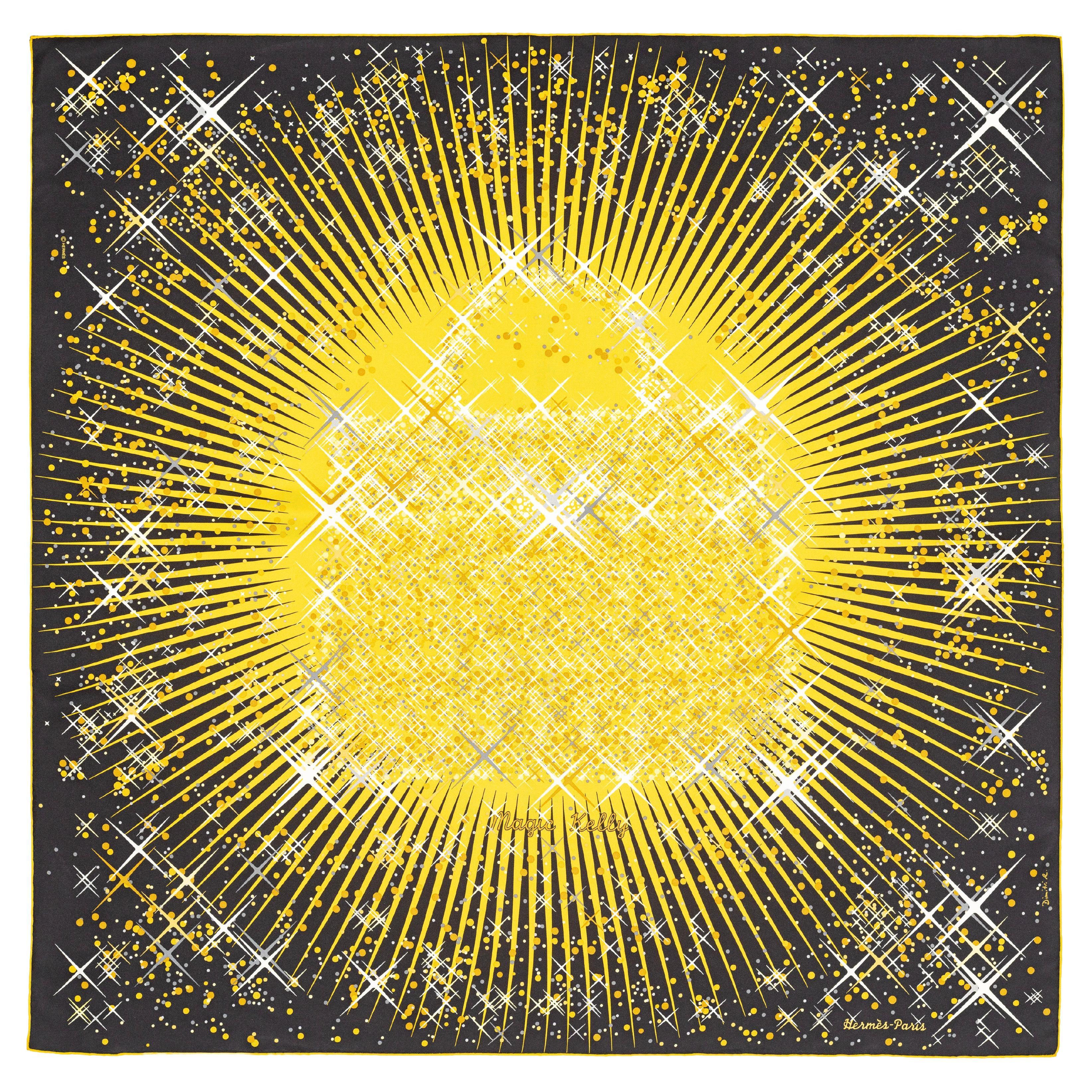 Auth. Hermes Scarf Magic Kelly - Black Gold - Mint With Care Tag