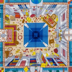 Auth. Hermès Scarf Objets De Curiosité - Blue Lavande Gris New Store Tag