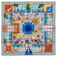 Auth. Hermès Scarf Objets De Curiosité - Blue Lavande Gris New Store Tag