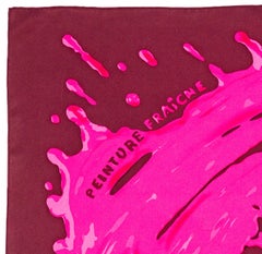 Auth. Hermes Scarf Peinture Fraiche - Pink Aubergine - Mint with Care tag