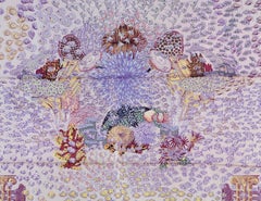 Auth. Hermes Scarf Rencontre Oceane - White Lilac - Mint - RARE GRAIL!!