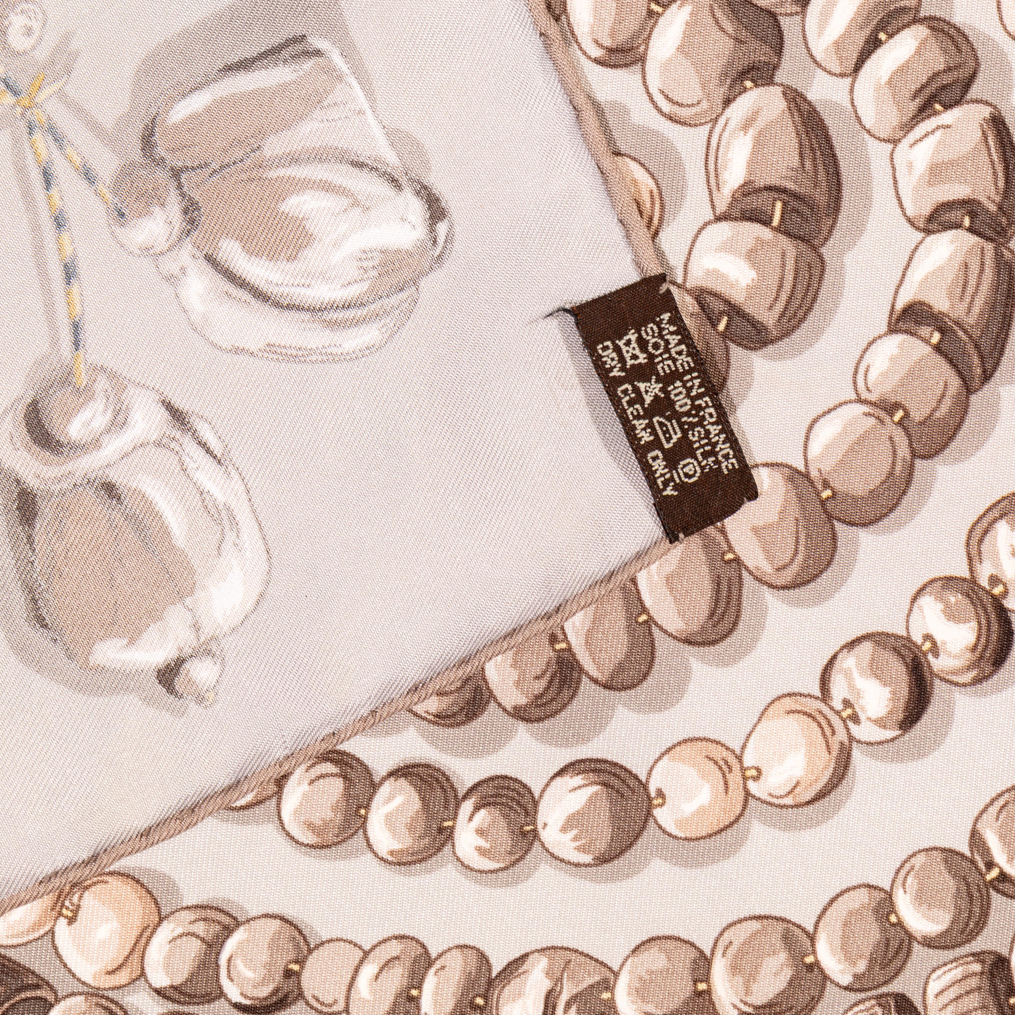 Aut. Hermes Bufanda Rêve de Corail - Blanc Sable Gris en venta 11