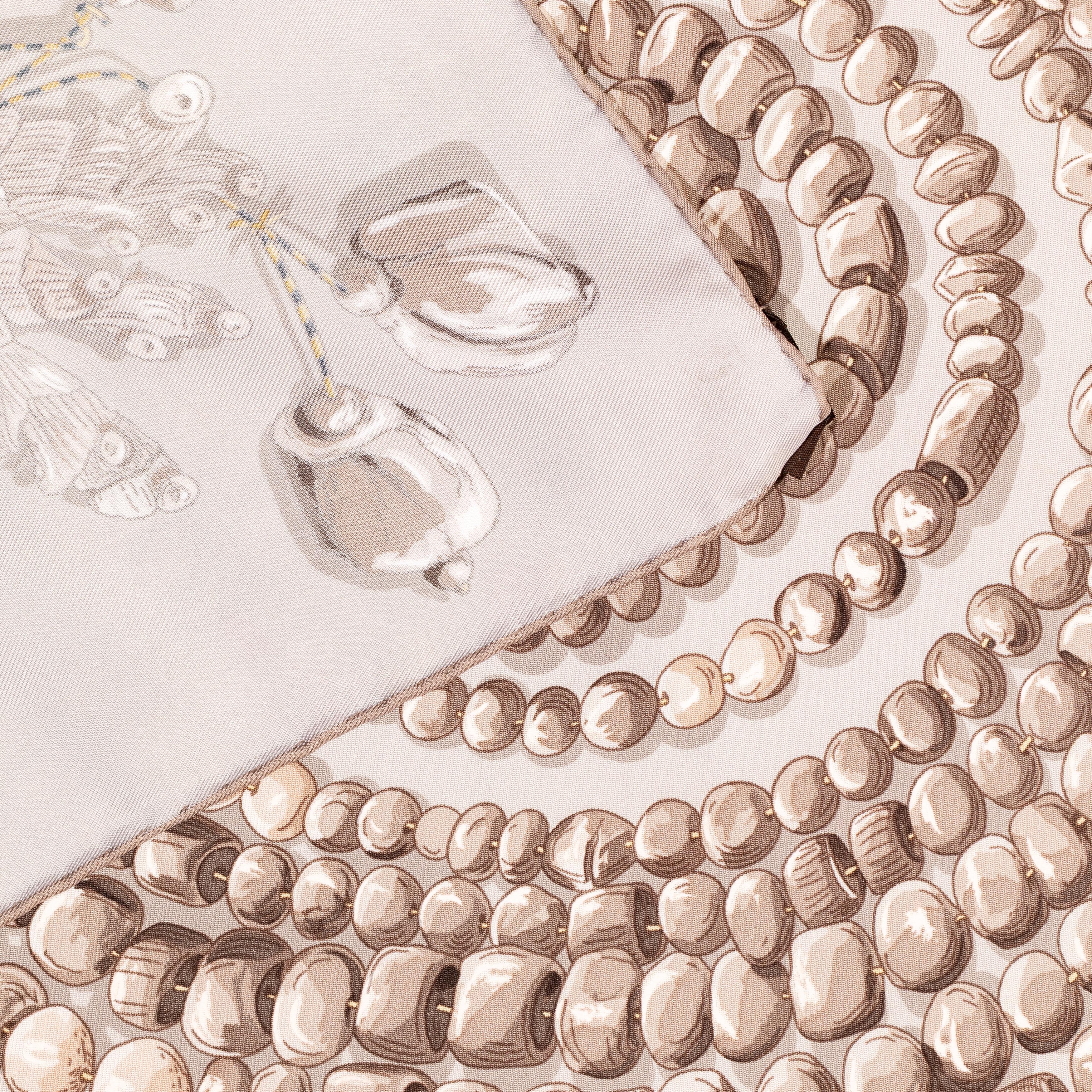 Aut. Hermes Bufanda Rêve de Corail - Blanc Sable Gris en venta 12