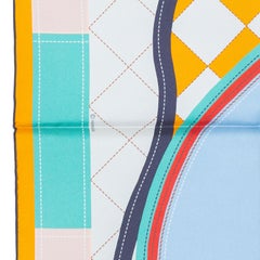 Auth. Hermès Scarf Tapis de Selle Double Face - Mangue Ciel Rouge New Care Tag