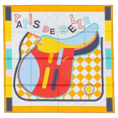 Auth. Hermès Scarf Tapis de Selle Double Face - Mangue Ciel Rouge New Care Tag