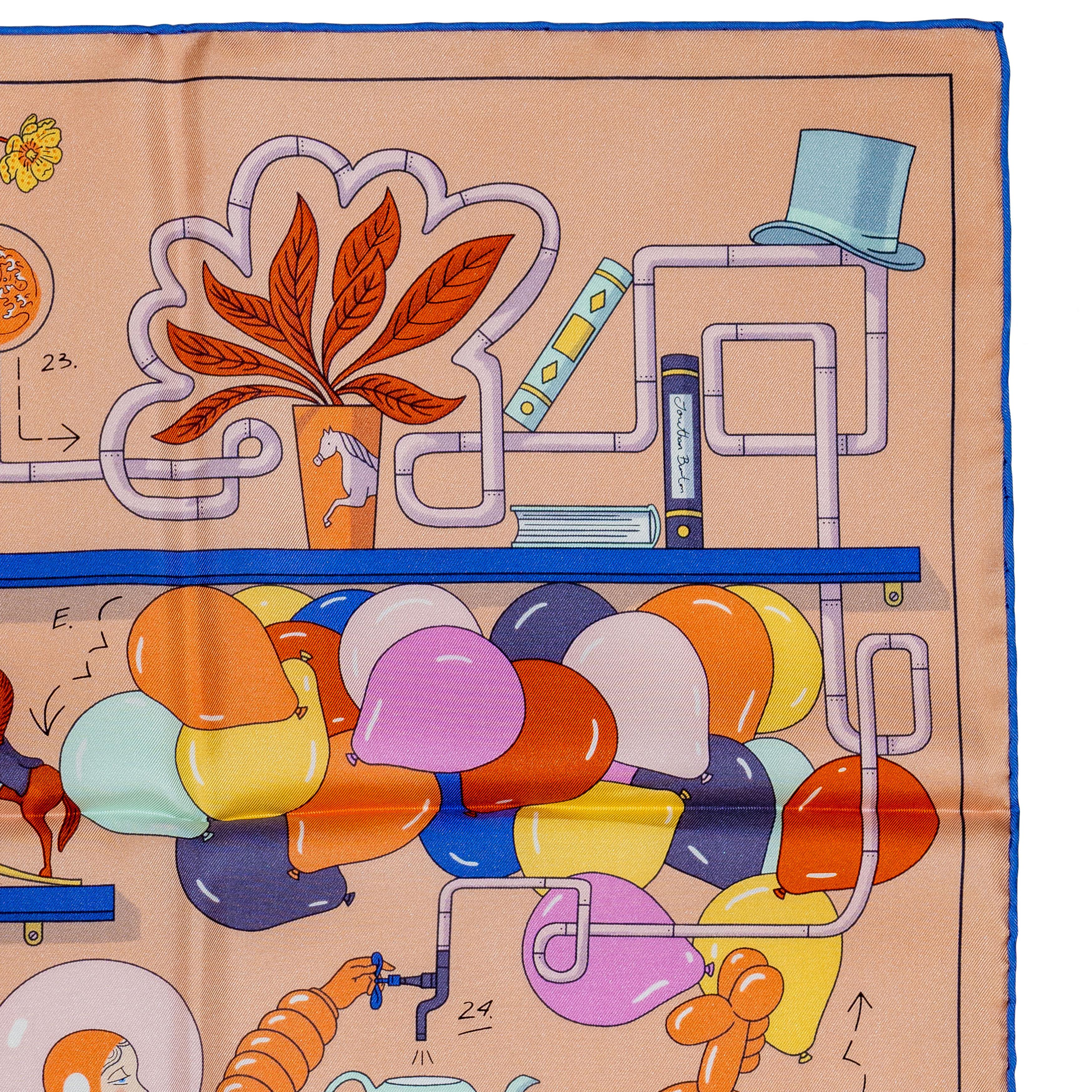 Auth. Sciarpa Hermès per due - Rose Poudré Blanc - Nuova etichetta del negozio in vendita 1