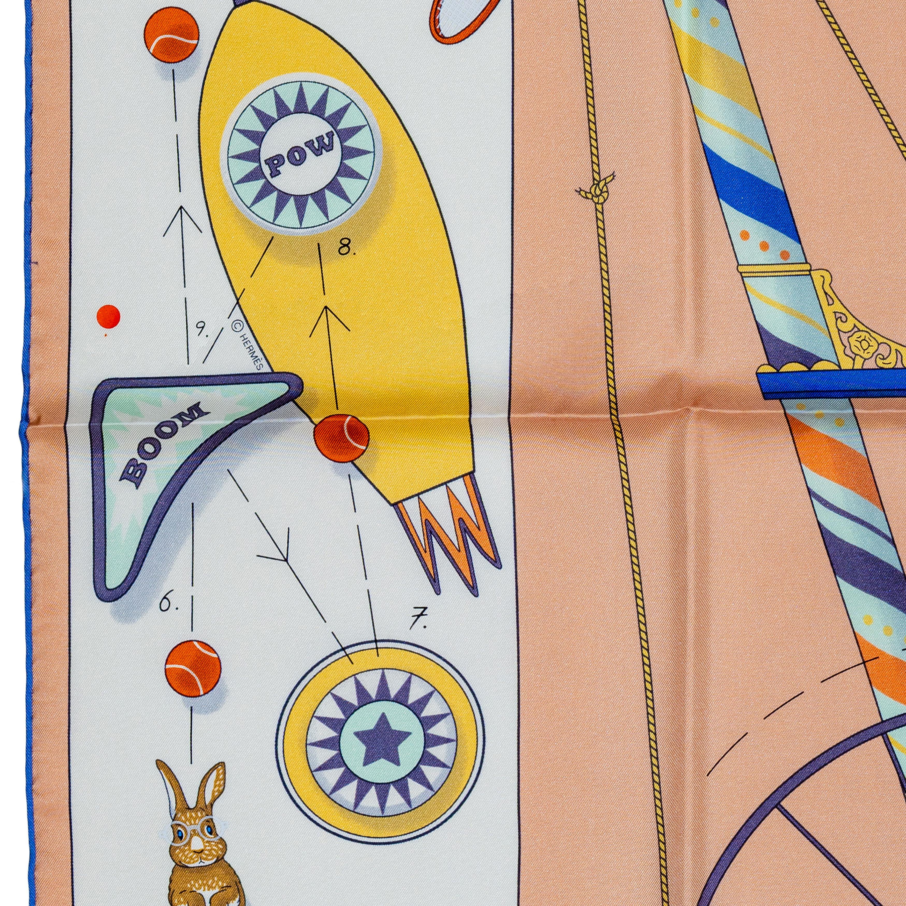 Auth. Sciarpa Hermès per due - Rose Poudré Blanc - Nuova etichetta del negozio in vendita 2