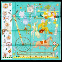 Auth. Hermès Scarf Tea For Two - Vert Jade Blanc Jaune New Store Tag