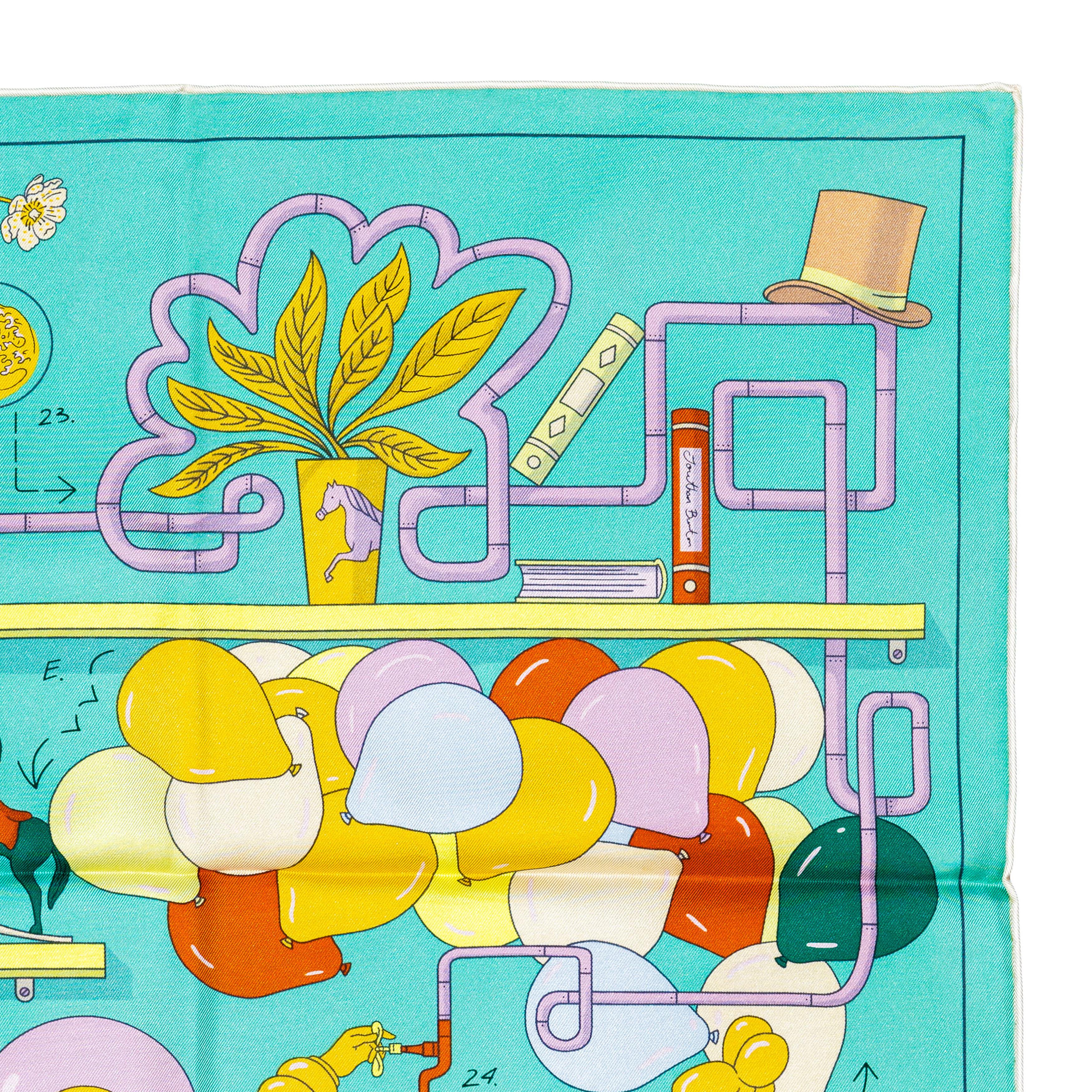 De las mujeres Aut. Hermès Bufanda Té Para Dos - Vert Jade Blanc Jaune Nueva Etiqueta de la Tienda en venta