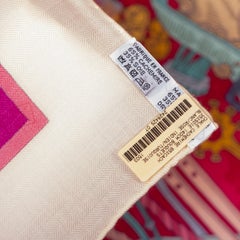 Autor. Hermes Schal Blumensträuße Sellier CS140 Blanc Rose Indien Türkis NEW /TAG