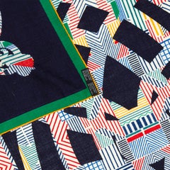 Auth. Hermes Shawl Cavalcadour - CS140 - Orange Green Marine Blue - New Care Tag