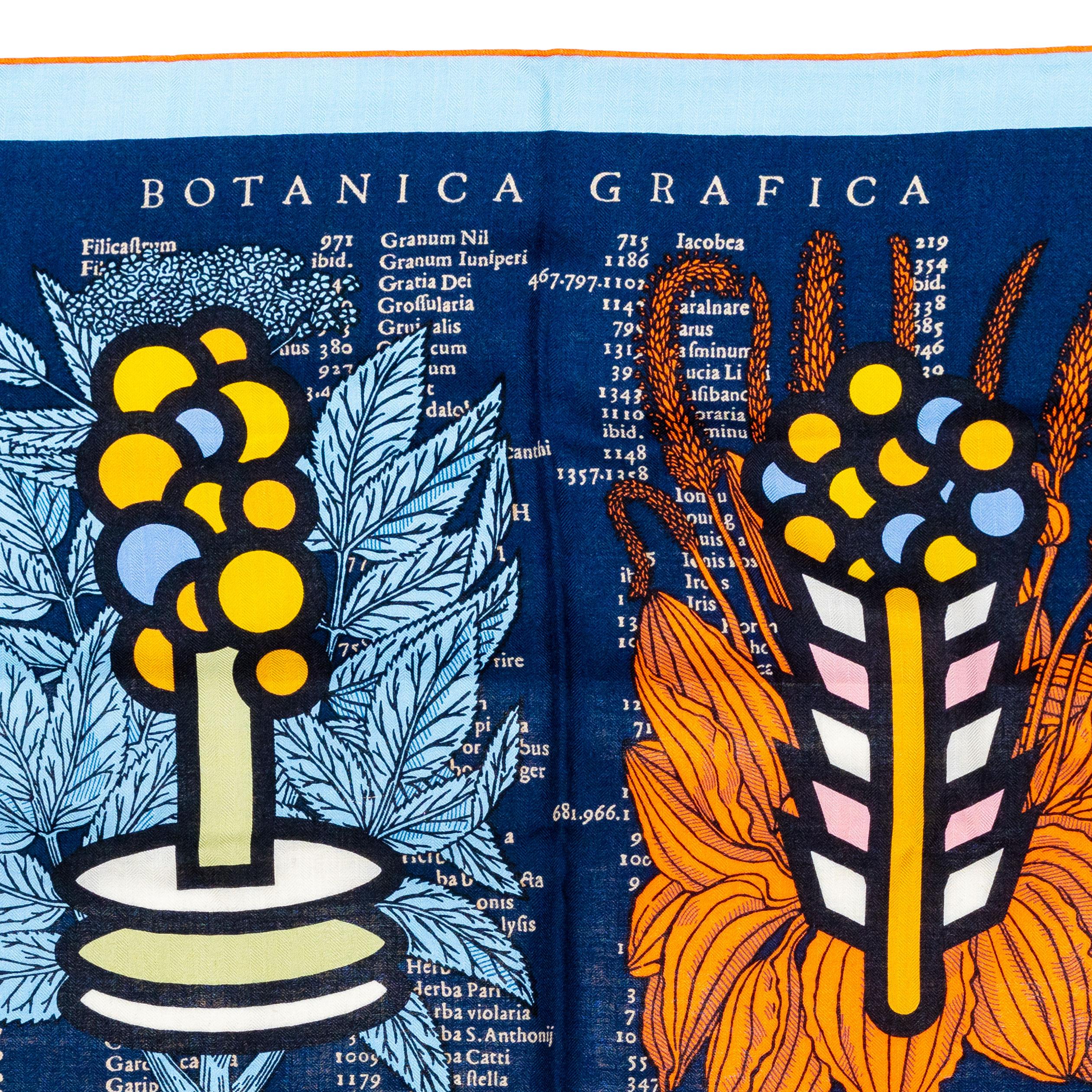 Aut. Chal Hermes CS140 Botanica Grafica Azul Oscuro Naranja - NEw WOCTS en venta 2