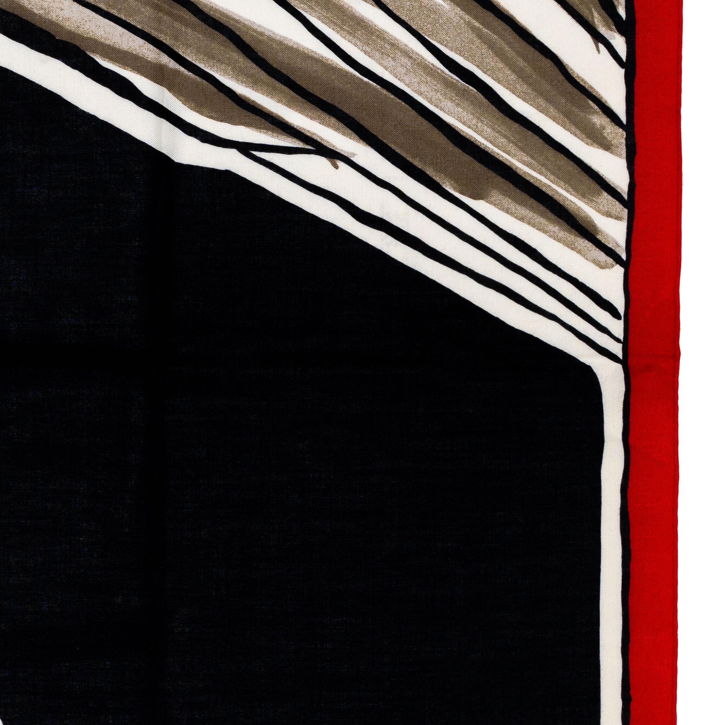 Auth. Hermes Shawl CS140 Libre Comme Pegase - Noir Rouge Kaki - New Store Tag For Sale 5