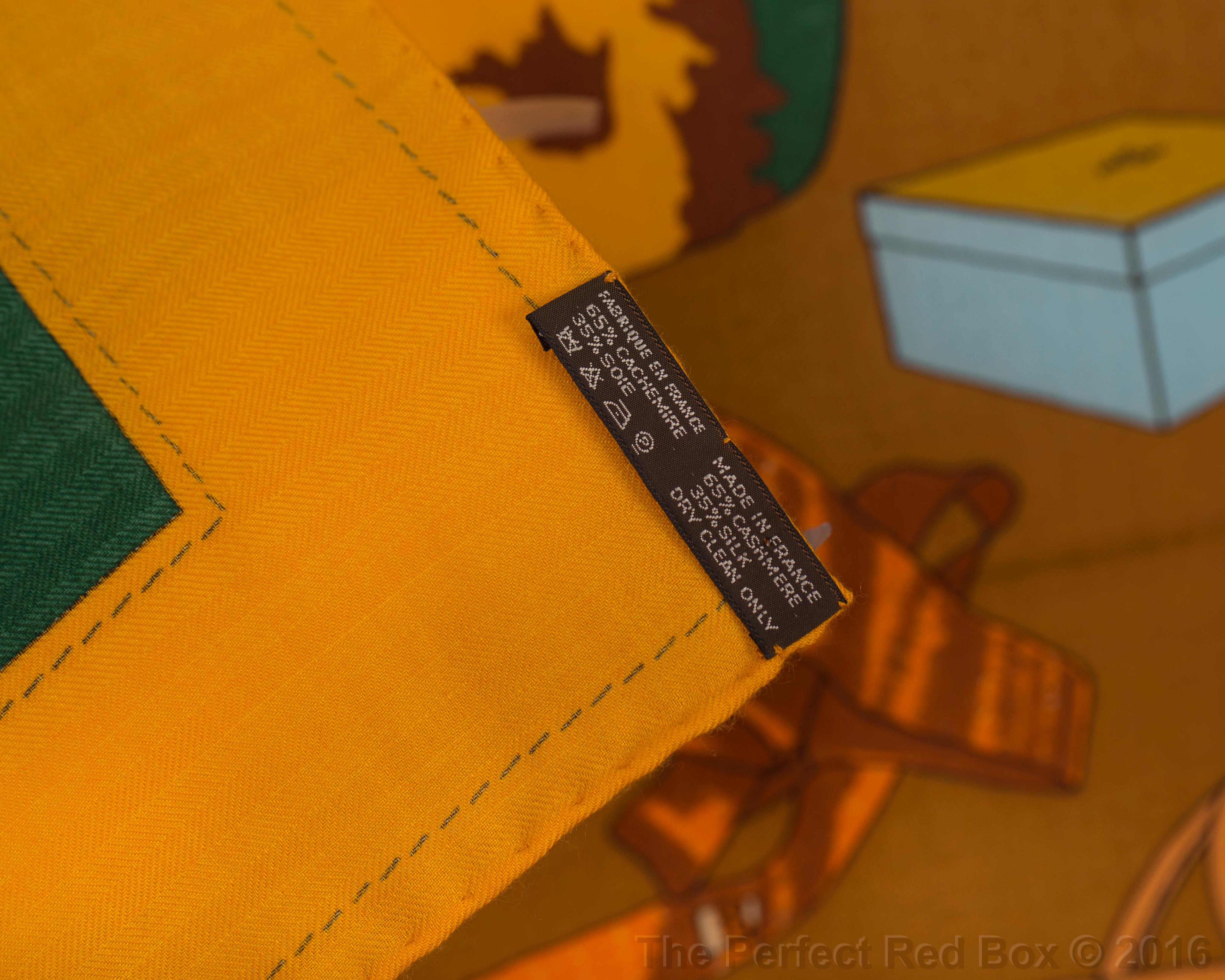 Monsieur et Madame II - CS140 - Light orange Green Brown - NWCTS - 1604191310

Brand: Hermès
Type: Shawl 140
Artist : Bali Barret & Robert Dallet
Size : 140x140 cm / 55in x 55in
Colour : Light orange Green Brown
Type : 65% Cashmere / 35% Silk
Date :