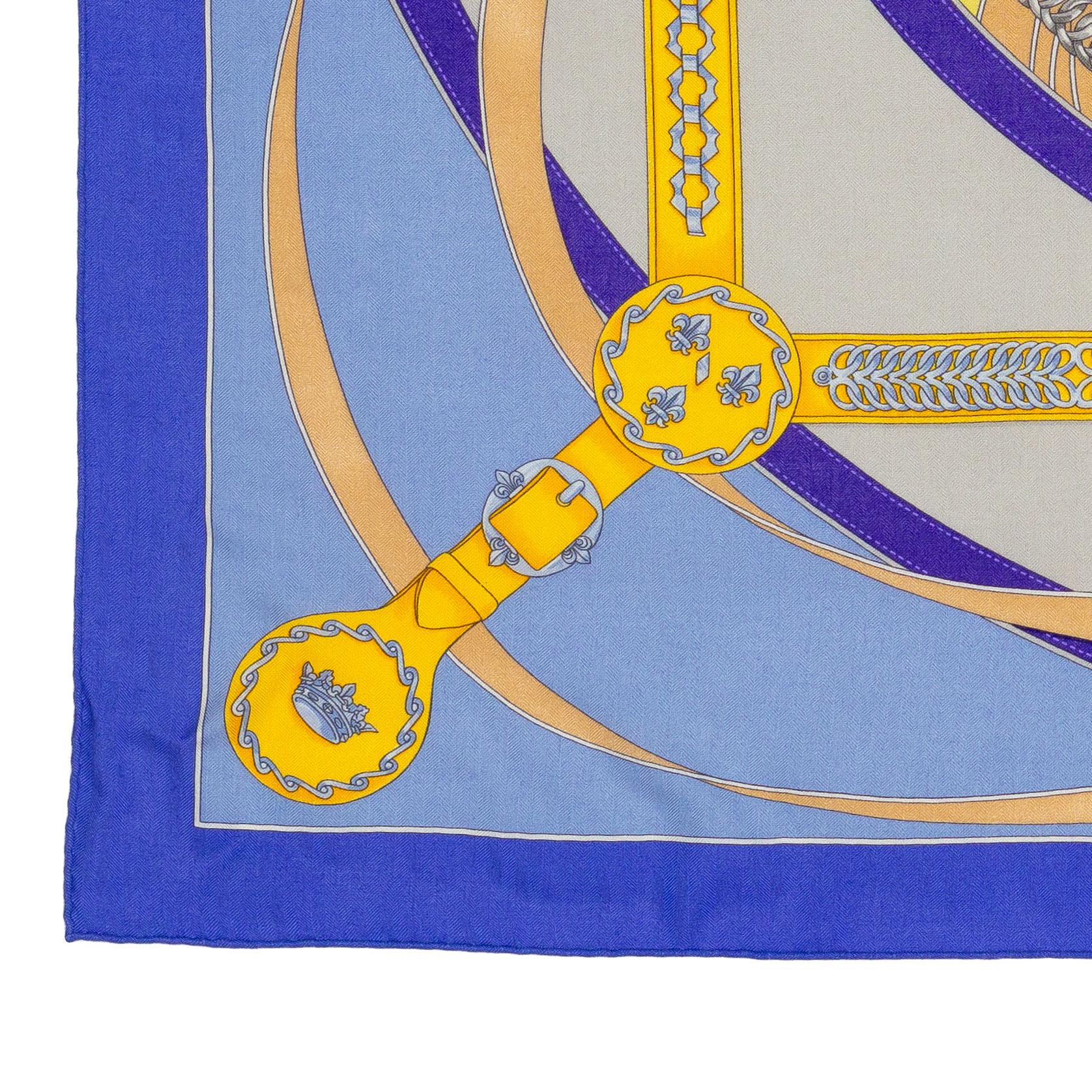 Aut. Chal Hermes La Promenade du Matin - CS140 - Lavande Ciel Jaune - Etiqueta NUEVO en venta 5
