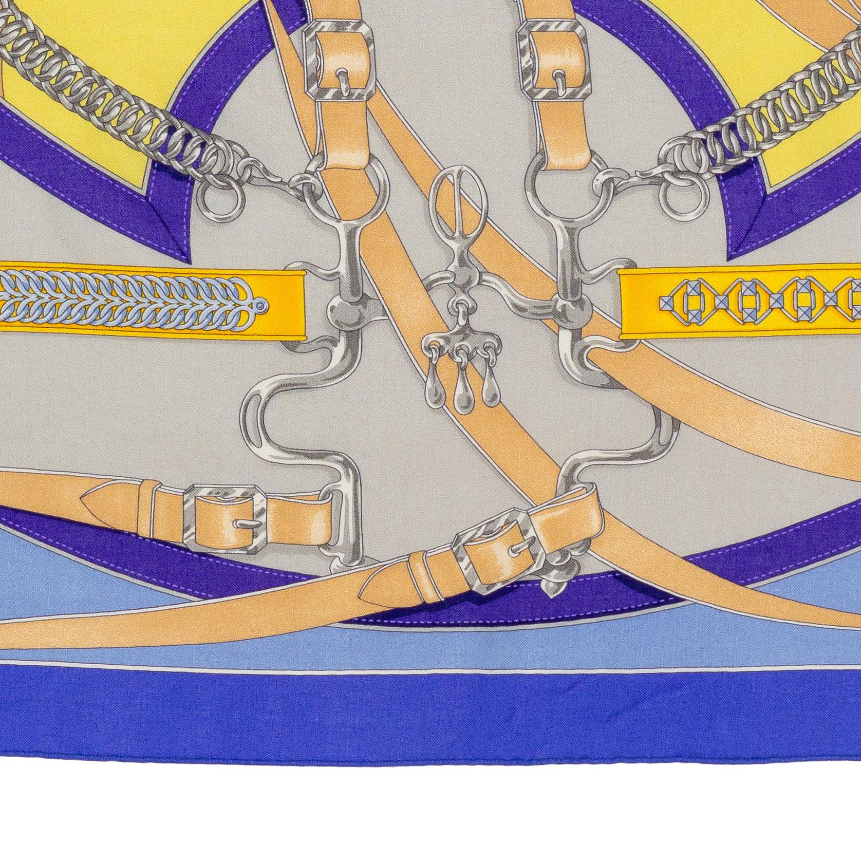 Aut. Chal Hermes La Promenade du Matin - CS140 - Lavande Ciel Jaune - Etiqueta NUEVO en venta 6