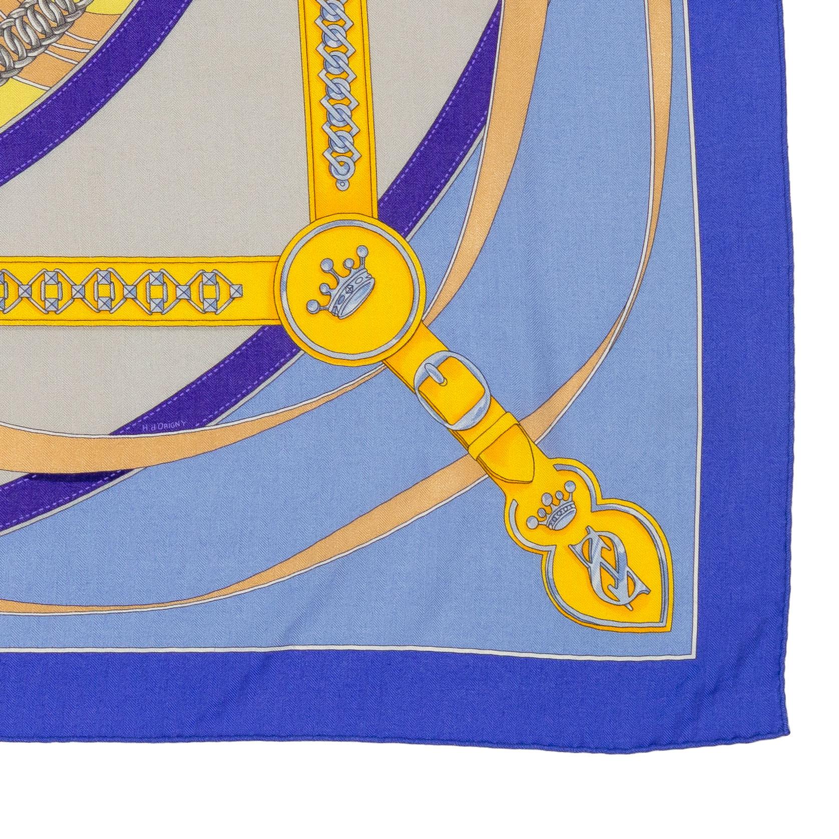 Aut. Chal Hermes La Promenade du Matin - CS140 - Lavande Ciel Jaune - Etiqueta NUEVO en venta 7