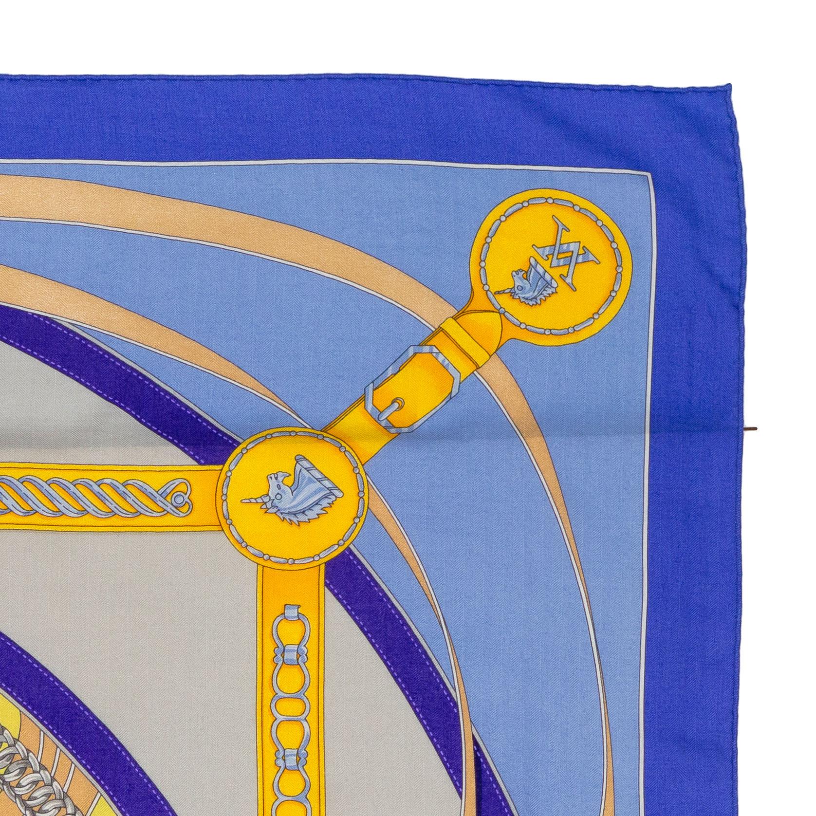 Aut. Chal Hermes La Promenade du Matin - CS140 - Lavande Ciel Jaune - Etiqueta NUEVO en venta 1