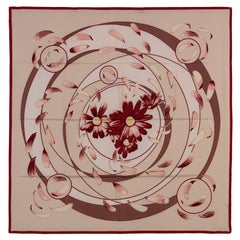 Auth. Hermes Silk Scarf Au Gré du Vent – Bordeaux Beige - Mint - Collector