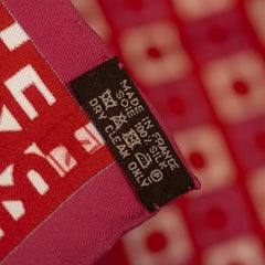 Auth. Hermes Silk Scarf Ex-Libris En Cravates - Framboise Violet Rouge NEW