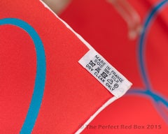 Auth. Hermes Silk Scarf Faune Lettree - Rouge bleu canard NEW