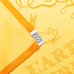 Aut. Pañuelo de Seda Hermes - L art d'Ecrire - Jaune Orange - Mint Rare