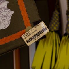 Auth. Hermes Silk Scarf Les Cannes - Loden Caramel Jaune NEW TAG