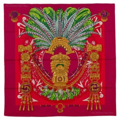 Auth. Hermes Silk Scarf Mexique – Red Green White - New Care Tag