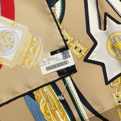 Auth. Hermes Silk Scarf - Stately Wheels - Sable Brun Rouge - New With Tag