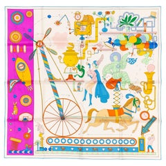 Auth. Hermes Silk Scarf Tea For Two - Blanc Cyclamen Multicolore - New Care Tag