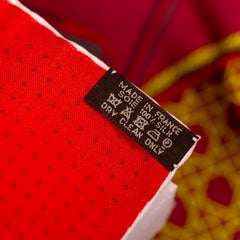 Auth. Hermes Silk Scarf Voitures a Transformation White Red New